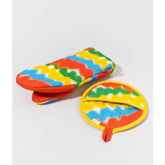 ban.do NWT Squiggles Rainbow Cotton Oven Mitt and Potholder Kitchen Cookware - Picture 2 of 5